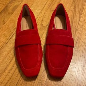 Brand new Halogen red suede Lucy loafers